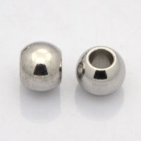 20pc Rondelle 201 Stainless Steel European Beads Large Hole Beads Stainless Steel Color 10x8mm Hole: 5mm