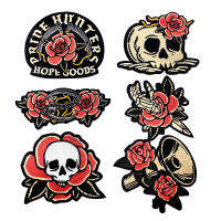 Skull Rose Iron On Bandage Patches ผ้าเย็บผ้าเครื่องแต่งกาย Handmade Appliques สำหรับเสื้อผ้าสติกเกอร์ Badge Parche