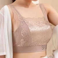 OSF66 ไร้สายแบบไร้สาย ไร้รอยต่อไร้รอยต่อ ดันขึ้น สะดวกสบายสบายๆ ความงามกลับ Bralette ลูกไม้ ชุดชั้นในสตรีฝรั่งเศส บราเซียตัววีลึก ลายดอกไม้ดอกไม้