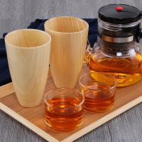 Fir Wood Handmade Natural Milk Coffee Cup Wooden Water Drinking Mug for Creative