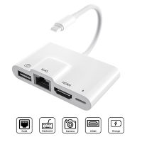 Lightning to Rj45 Ethernet LAN HDMI Adapter 4K USB Hub OTG Cable Charging Converter for iPhone 131211Pro11XSXRX8iPad