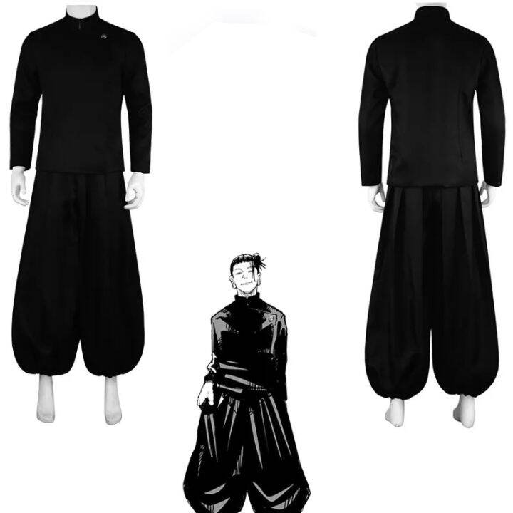 anime-jujutsu-kaisen-fushiguro-toji-cosplay-costume-adult-unisex-short-sleeve-top-pants-suit-halloween-uniform-party