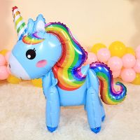 3D Unicorn Balon Unicorn Pesta Ulang Tahun Dekorasi Pesta Putih Ungu Lucu Berjalan Unicorn DIY