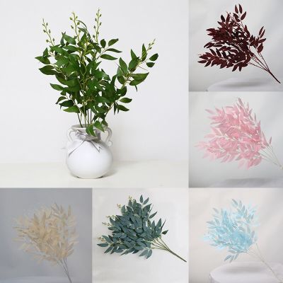 Artificial Willow Bouquet Fake Leaves Home Christmas Wedding Decoration Jungle Party Willow Vine Faux Foliage Plants Wreath