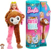 Barbie Dolls and Accessories, Cutie Reveal Doll with Monkey Plush Costume