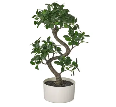 Artificial potted plant with pot, in/outdoor bonsai, 16 cm.