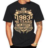 Fashion Vintage 1983 T-Shirts for Men Women Oversized Tee Hip Hop Short Sleeve Streetwear Outdoor Sports Male 40th Birthday Gift