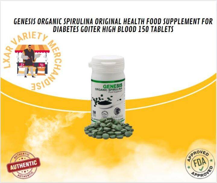 (150 tablets) Genesis Organic Spirulina/1 bottle/Natural Food/FDA