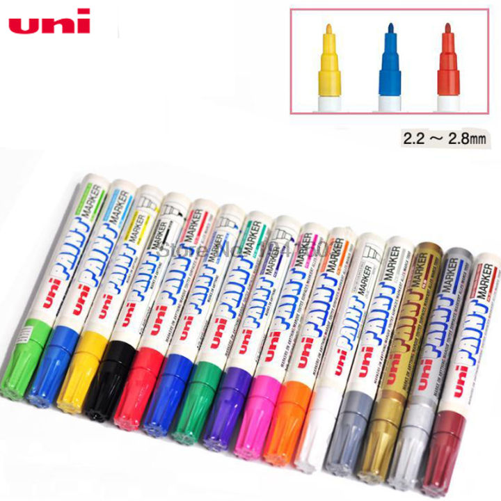 2019-uni-mitsubishi-3-pieces-px-20-paint-marker-writing-pen-tyre-pen-fine-tip-2-8mm-japan-15-colors-for-choose