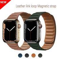 （Bar watchband）Leather Link ForWatch Band 44Mm 40Mm 41Mm 45Mm 42Mm 38MmMagnetic Loop BraceletSeries 3 57สาย