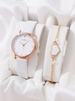 【YF】❆  NEW 2pcs Luxury Fashion Set Leather Ladies Wristwatch Rhinestone Alloy