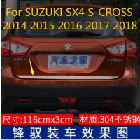 Tailgate Rear Door Bottom Cover Molding Trim Stainless Steel back door trim car Accessories For SUZUKI SX4 S-CROSS 2014---2018