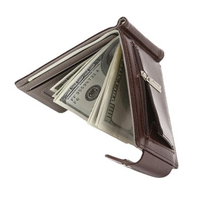Men Fashion PU Leather Wallet Coin Bag Wallet for Men Case Zipper Flap Purse Pull Type ID Credit Card Holder Card Holder
