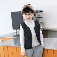 （Good baby store） Children  39;s Plus Fleece Warm Vest Light Comfortable Solid Color Vest Boys Girls Autumn Winter Warm Outer Wear All match Waistcoat