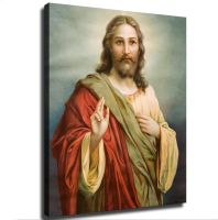 พิมพ์ภาพวาดพระเยซูศิลปะบนผนัง-ผ้าใบศาสนาพระเจ้าที่ทันสมัยโปสเตอร์ตกแต่งผนังงานศิลปะศิลปะบนผืนผ้าใบสำหรับติดกำแพงศิลปะบนผนังภาพฝาผนังห้องนอนสไตล์โมเดิร์นห้องนั่งเล่นตกแต่งบ้าน Xinch-D