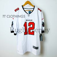 [RAYA Promo!] NFL American Football Premium Jersey Rugby Tom Dy #12 White Buccaneers Embroidery Plus Size Men