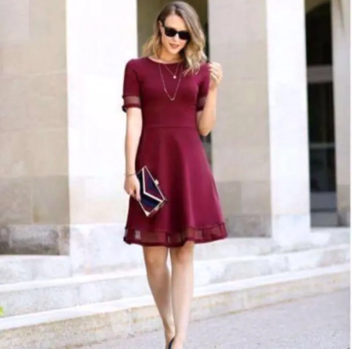 maroon dress casual
