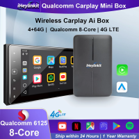 Wireless CarPlay Ai Box Qualcomm 6125 665 Netflix Youtube Android Auto Car Play Box SIM Android 10 8 Core เอาต์พุต HDMI 4G LTE เครือข่าย GPS ภายในสำหรับ Mazda Toyota Mercedes Nissan Hyundai Kia Skoda VW Audi ฯลฯ