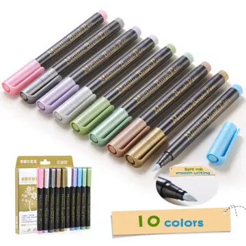 10 pcs/lot STA Metallic Colored Ink Water Chalk Pen for Scrapbook Photo  Album Drawing Watercolor