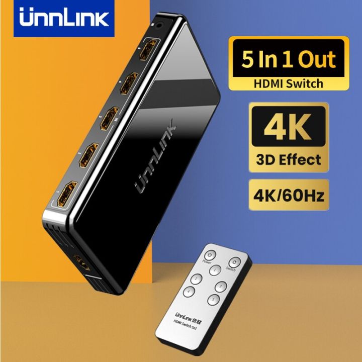 อะแดปเตอร์แปลงสวิตช์5x1สวิตช์-hdmi-3x1-4k-60hz-พร้อมรีโมทสำหรับทีวี-box3-ps3-ps4โปรทีวีแล็ปท็อปพีซีโปรเจคเตอร์