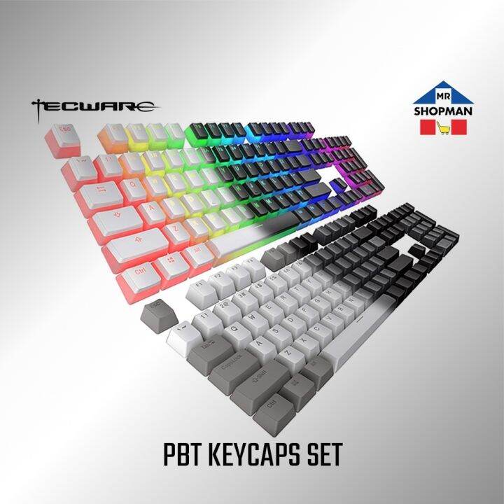 【GOD】 Tecware Keycaps Pudding Black / White / PBT WhiteGray / PBT