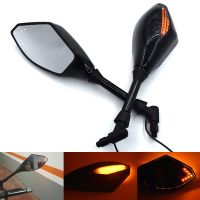 “：{}” Universal 10Mm Motorcycle Rearview Mirrors With LED Turn Signal Integrated For YAMAHA MT 07 MT 09 T-07 MT-09 XMAX VMAX NMAX TMAX