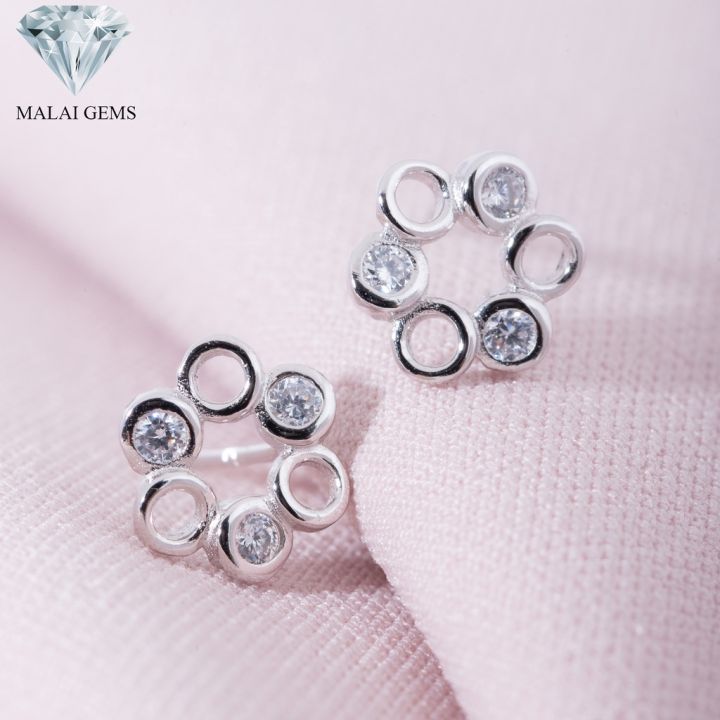 malai-gems-ต่างหูเพชร-เงินแท้-silver-925-เพชรสวิส-cz-เคลือบทองคำขาว-รุ่น-075-1ea79566-แถมกล่อง-ต่างหูcz-ต่างหูเงินแท้