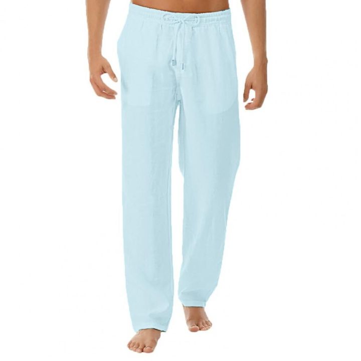 pants-polyester-bottoms-men-mid-rise-simple-men-drawstring-loose-trousers-slacks
