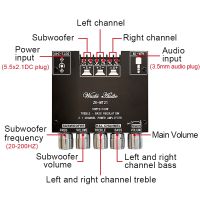 New ZK-MT21 2.1 Channel Bluetooth 5.0 Subwoofer Amplifier Board TPA3116 50WX2 100W Power Audio Stereo Amplifiers Board Bass AMP