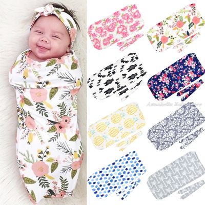 Cocoon For Baby Girl Boy Sleep Envelope Bedding Baby Sleeping Bag Muslin with Headhand Set Knotted Soft Newborn Cocoon Sack