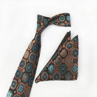 Mens Commercial เน็คไทบุรุษและกระเป๋าชุดผ้าขนหนู Paisley โพลีเอสเตอร์ Neckties ธุรกิจ VINTAGE PARTY เนคไทสำหรับงานแต่งงาน (Multicolor)