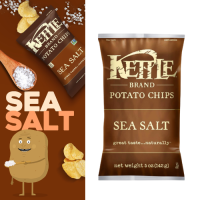 เคทเทิลชิพส์ มันฝรั่งทอดกรอบรสซีซอล ถุงใหญ่ 142ก. Kettle Sea Salt Chips 142G