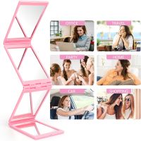 [Hot On Sale] Four Sided Folding Makeup Mirror, Portable Desktop Support Mirror,Multi Angle Four Fold Mirror,  Able To See The Top Of The Head