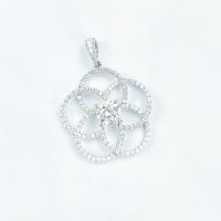 Diamond Pendant จี้สร้อยคอเพชรแท้ ตัวจี้ทองคำขาว18K(ราคาไม่รวมค่าสร้อย)