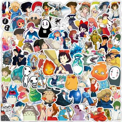 100PCS/set Hayao Miyazaki Anime Cartoon graffiti sticker notebook decorated water bottle waterproof PVC