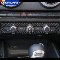 【CW】 Car Air Conditioning Knob Frame Decoration Sticker Trim Carbon Color 8V 2014-18 Interior Decals