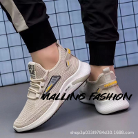 Malling Fashion รองเท้าผ้าใบผช รองเท้าวิ่งชาย รองเท้าผ้าใบผู้ชายสีดำ รองเท้าผ้าใบผู้ชาย ระบายอากาศดี กันน้ำ สวมใส่สบาย XYD2392OGX 38Z230922