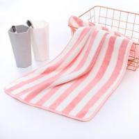 Bath Towel Coral Velvet Absorb Water Hair Drying Hat Super Soft Ultra-Thick Spa Towel Wide Striped Non-Fading Face Towel