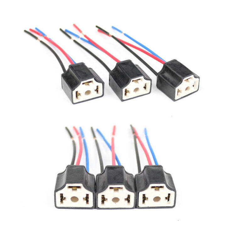 Ministar H4 Three Holes Ceramic Wire Wiring Car Head Light Bulb Lamp Harness Socket Plug Lazada