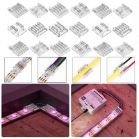 【DT】 hot  10Pcs Transparent Solderless LED Strip Connector 15cm Wire Cover Connector For FCOB CCT RGB WS2812B WS2811 WS2815 5050 SMD Light