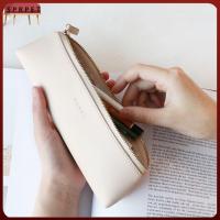 โรยแอปริคอทกล่องใส่ดินสอสี Pouch Pensil หนัง PU กับสำนักงานกระเป๋าปากกามีซิป