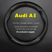 lujie Car PUleather For Audi A3 Steering Wheel Cover Leather Carbon Sportback Limousine 35 40 TFSI 2018 2019 2020 2021 2022 2023