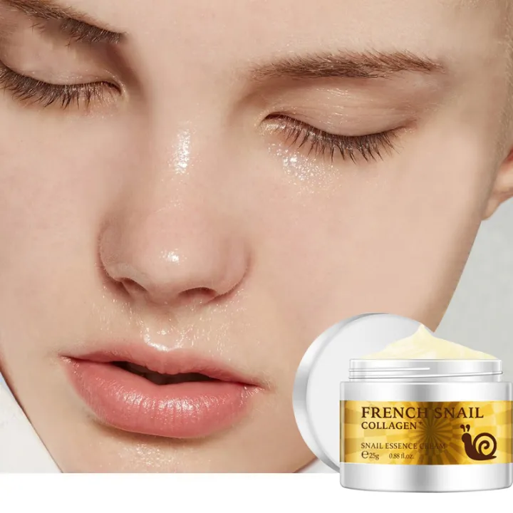 French Snail Collagen Cream Lighten dark spots Anti Aging Pore Control