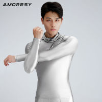 AMORESY Hyperion ซีรีส์มัลติฟังก์ชั่นปกสูงกันแดดแขนยาววิ่ง T เสื้อเงาระบายอากาศ