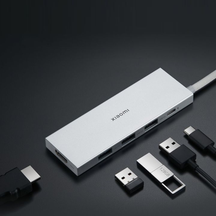 xiaomi-ชนิด-c-5-in-1ตัวขยายพอร์ตแท่นวางมือถือ-usb3-0-ชนิด-c-hdmi-มัลติฟังก์ชันรองรับการรับส่งข้อมูล4k-uhd