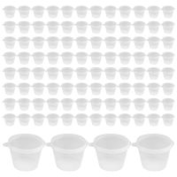 100 x 1Oz Round Food Container Pots with Lids,Hinged Sauce Pots Reusable Jelly Shot Cups Small Deli Pot Restaurants