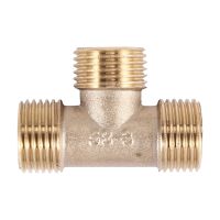 Brass T Shape Water Fuel Pipe Equal Male Tee Adapter Connector 1/2" Thread