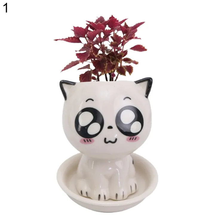 ziyi 【Ready Stock】Vivid Plants Pot Realistic Recyclable Ceramic Mini