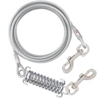 【LZ】 Practical Lengthen Steel Wire Dog Ropes Chain Dog Walking Rope Outdoor Double-headed Belt Spring Metal Wire Traction Pet Product