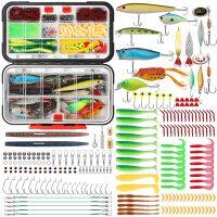 Truscend wholesaler 232PCS fishing starter kit including soft plastic fishing lures hooks Artificial hard bait for bass pike